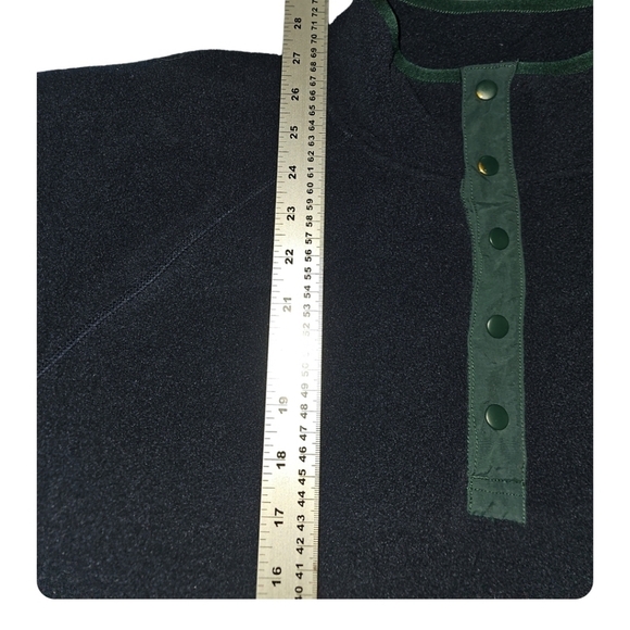 America Eagle Fleece Sweater Vintage 90s Pull Over Jacket 1/4 Snap Blue Men's - Picture 6 of 6